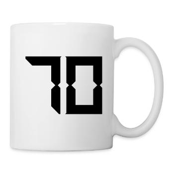 70. 70 JAHRE. 70-JÄHRIGES JUBILÄUM. GEBURTSTAG 70 JAHRE. - Tasse - Weiß - Rechts