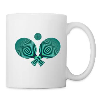 Tischtennis, Ping Pong Schläger und Ball - Tasse - Weiß - Rechts
