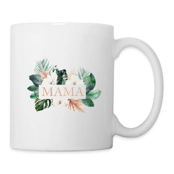 Mama! Boho Tropisch Blumen personalisierbar - Tasse - Weiß - Rechts