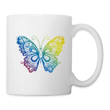 Schmetterling Mandala Boho - Tasse - Weiß - Rechts