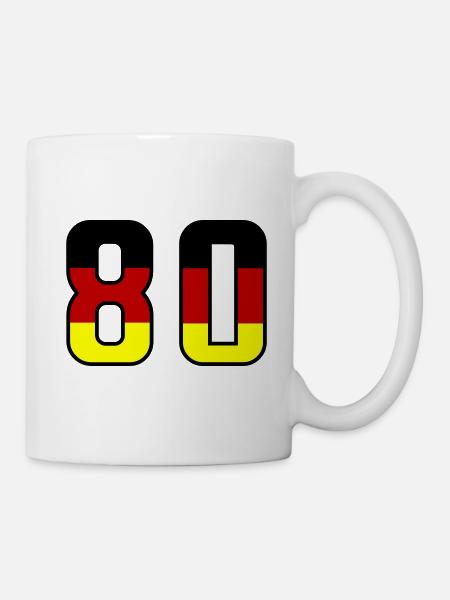 80 Symbole numérique Allemagne - Mug blanc - blanc