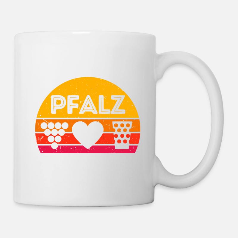 Pfalz Fan! Grapes Wine Heart Dubbe Glass - Mug - white