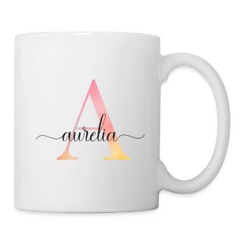 A | Monogram | Name | Aurelia |Watercolor - Mug - white - Right