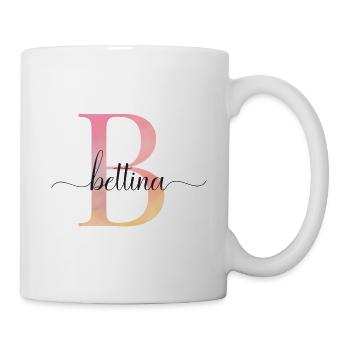 B | Monogramme | Nom | Sylvain |Aquarelle - Mug blanc - blanc - Droite