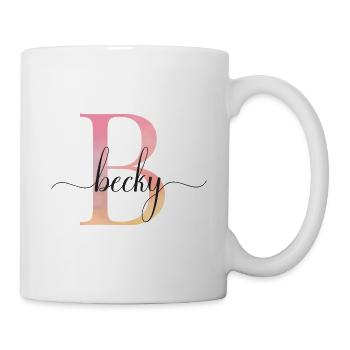 B | Monogramme | Nom | Cécile |Aquarelle - Mug blanc - blanc - Droite