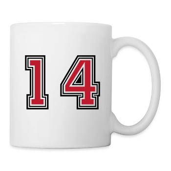 14 Zahl symbol - Tasse - Weiß - Rechts