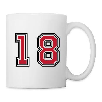 18 Zahl symbol - Tasse - Weiß - Rechts