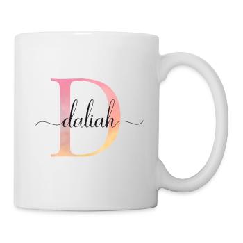 D | Monogramme | Nom | DaliahAquarelle - Mug blanc - blanc - Droite