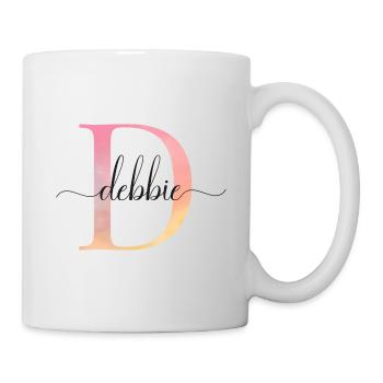 D| Monogramme | Nom | Stéphanie |Aquarelle - Mug blanc - blanc - Droite