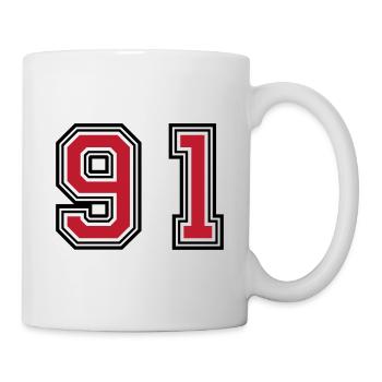 91 Symbole numérique - Mug blanc - blanc - Droite