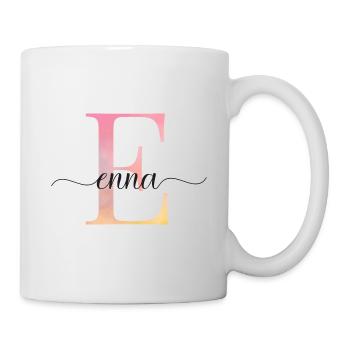 E| Monogram | Name | EnnaWatercolor - Mug - white - Right