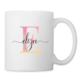 E| Monogram | Name | Eliza|Watercolor - Mug - white - Right