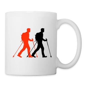 Nordic Walking Man Silhouette - Mug - white - Right