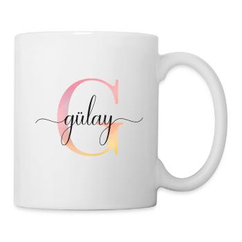 L | Monogramme | Nom | Gülay|Aquarelle - Mug blanc - blanc - Droite