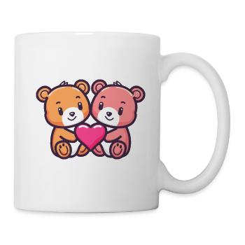 Ours Couple Amoureux Animal Saint Valentin - Mug blanc - blanc - Droite