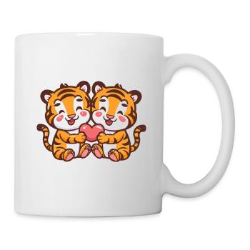 Tiger Comic Couple Love - Mug - white - Right