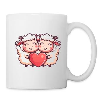 Sheep Couple In Love Animal Valentine's Day - Mug - white - Right