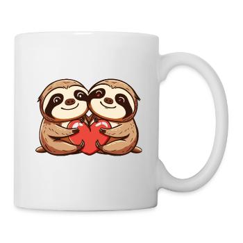 Couple de paresseux amoureux Animal Saint-Valentin - Mug blanc - blanc - Droite