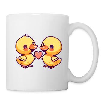 Duck Couple In Love Animal Valentine's Day - Mug - white - Right