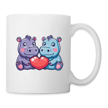 Hippopotame Couple Amour Couple En Amour - Mug blanc - blanc - Droite