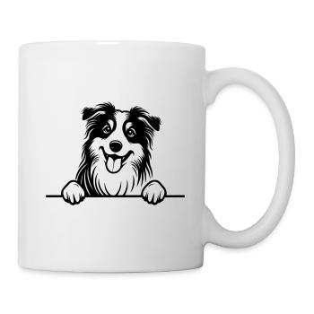 Peeking Australian Shepherd Vector - Mug - white - Right
