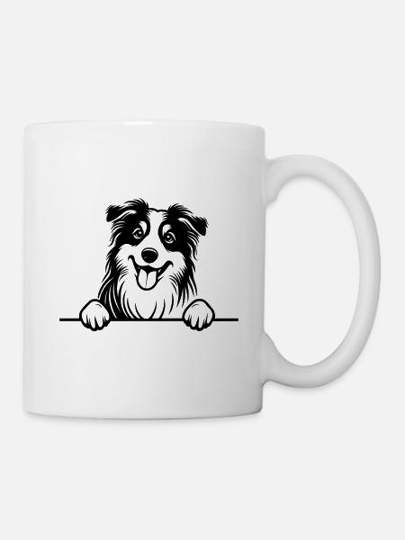 Coup d’œil au vecteur de berger australien - Mug blanc - blanc