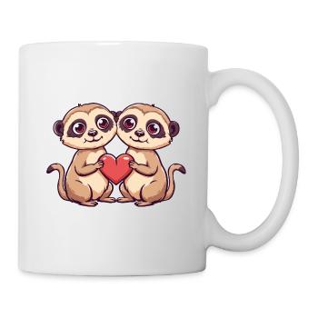Suricate Couple Amour Couple Amoureux - Mug blanc - blanc - Droite