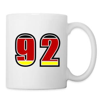 92 Nummer Deutschland Trikot - Tasse - Weiß - Rechts