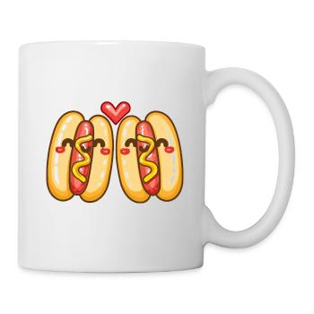Hotdog Paar Liebe Herz Lustig - Tasse - Weiß - Rechts