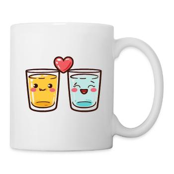Tequila Shots Kurze Paar Herz Lustig - Tasse - Weiß - Rechts