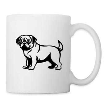 Pug Hund - Tasse - Weiß - Rechts