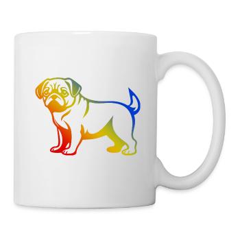 Pug Hund - Tasse - Weiß - Rechts