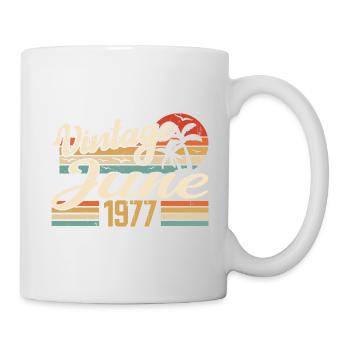 Juni 1977 Geburtstag 1977 Retro 1977 Juni 1977 - Tasse - Weiß - Rechts