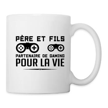 Vater und Sohn Gamer Mann Papa Gaming - Tasse - Weiß - Rechts