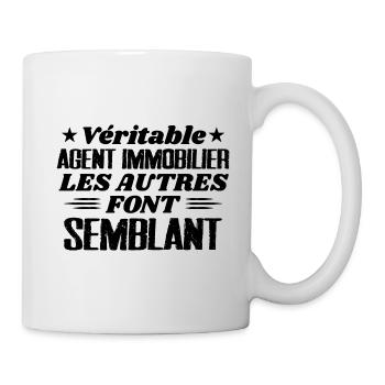 Véritable Agent Immobilier Cadeau Humour - Mug blanc - blanc - Droite