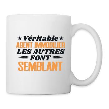 Véritable Agent Immobilier Cadeau Humour - Mug blanc - blanc - Droite