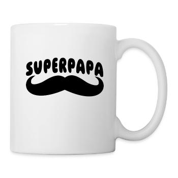 Super Daddy with a moustache - Mug - white - Right