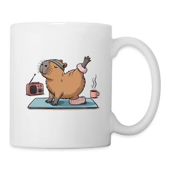 Lustiges Pilates Yoga Capybara - Tasse - Weiß - Rechts