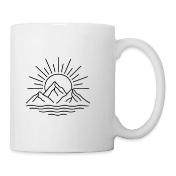 Minimalistisches Line-Art Design - Tasse - Weiß - Rechts