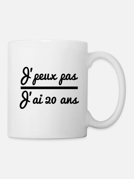 J'peux pas j'ai 20 ans : cadeau d'anniversaire - Mug blanc - blanc