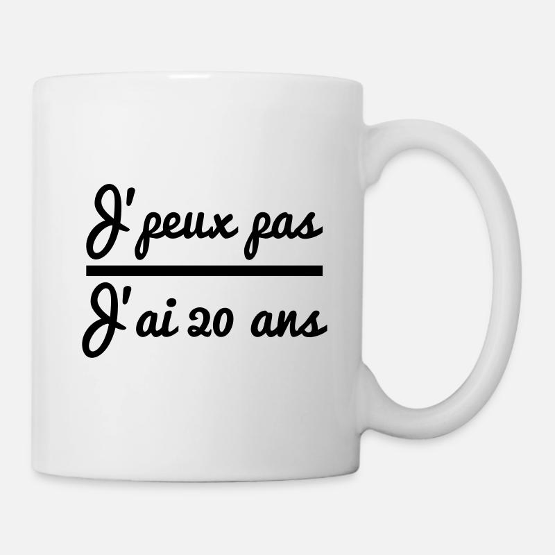 J'peux pas j'ai 20 ans : cadeau d'anniversaire - Mug blanc - blanc