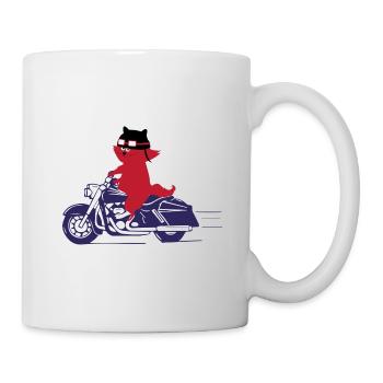 Chat sur le cadeau de chaton de hacheur de moto - Mug blanc - blanc - Droite