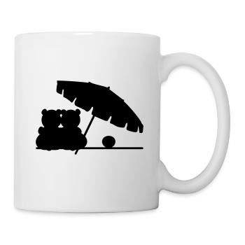Strandbärpärchen / love beach bears (1c) - Tasse - Weiß - Rechts