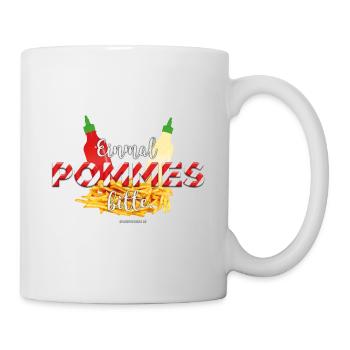 Pommes Schranke T-Shirt Design - Tasse - Weiß - Rechts