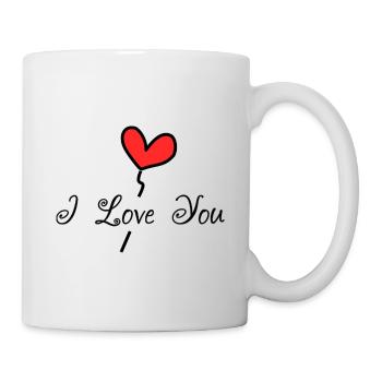 JE T'AIME. I LOVE YOU. AMOUR. LOVE. SAINT VALENTIN - Mug blanc - blanc - Droite
