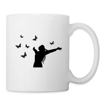 Shadow Image Woman Freedom Happiness - Mug - white - Right