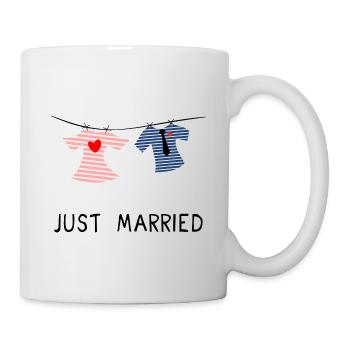 JUST MARRIED. MARRIED. ES LEBE DIE EHE - Tasse - Weiß - Rechts