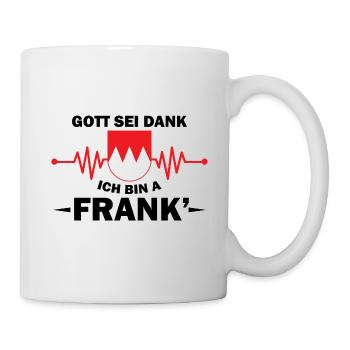 Gott sei Dank ich bin ein Frank Geschenk Design - Tasse - Weiß - Rechts