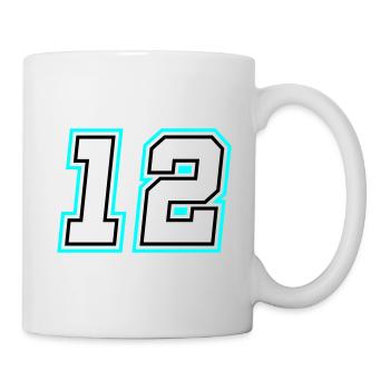 12 symbole de nombre - Mug blanc - blanc - Droite