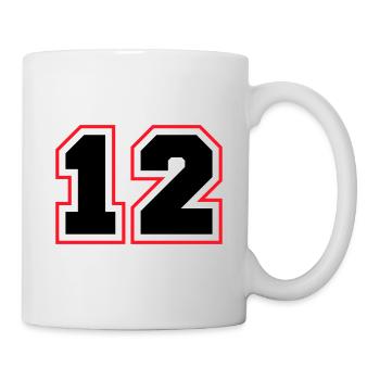 12 symbole de nombre - Mug blanc - blanc - Droite